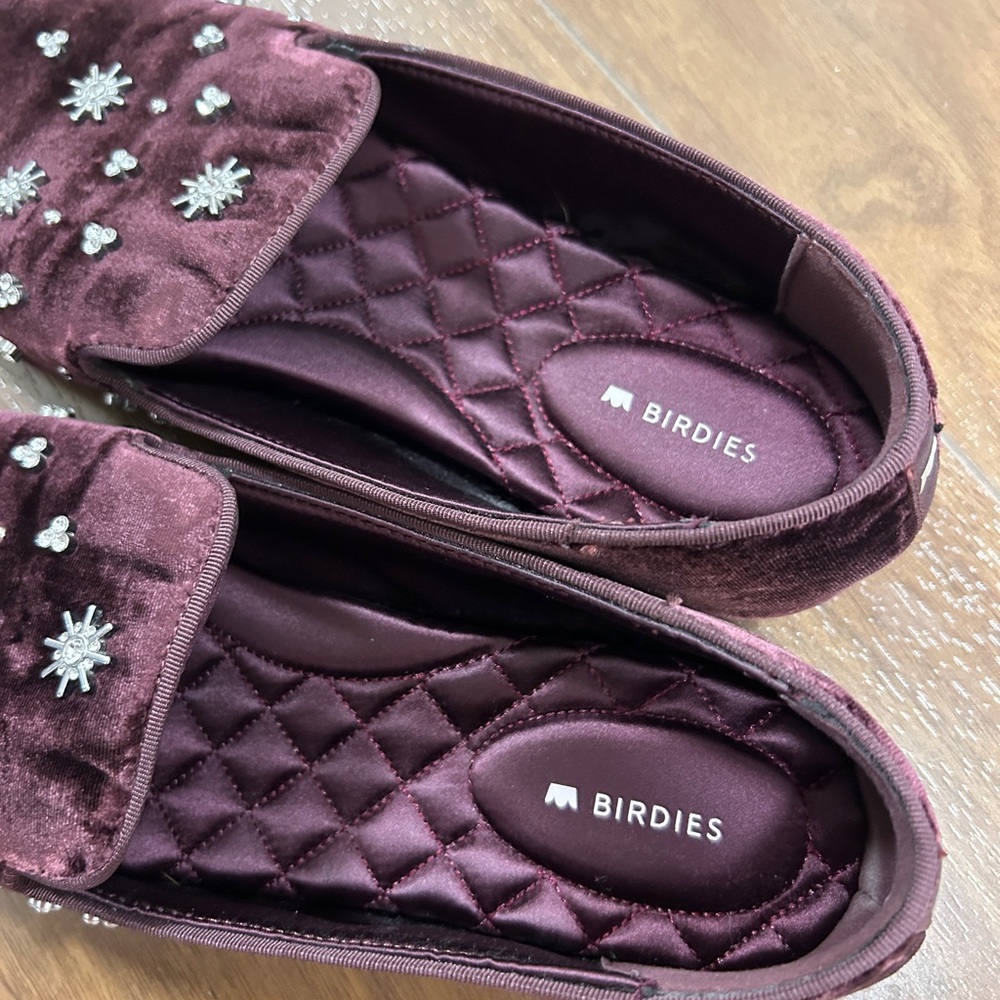 Birdies Women's Velvet Loafers - Burgundy size 9 - Picture 3 of 5